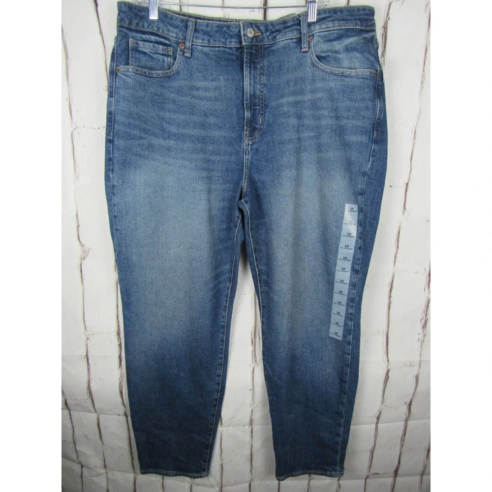 Old Navy Women's Jeans Size 18 Blue O.G. Straight High Rise Denim - Picture 1 of 5